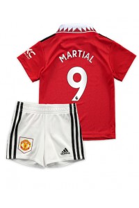 Manchester United Anthony Martial #9 Babyklær Hjemme Fotballdrakt til barn 2022-23 Korte ermer (+ Korte bukser)